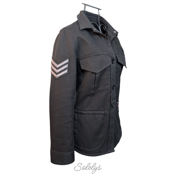 Zadig & Voltaire Tackl Military Star Camo Skull Floral Embroidered Shacket XS - Picture 4 of 11